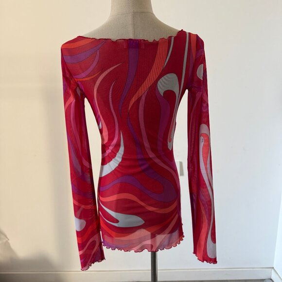 Pucci Marmo Semi-Sheer Tulle Top - Picture 4 of 9